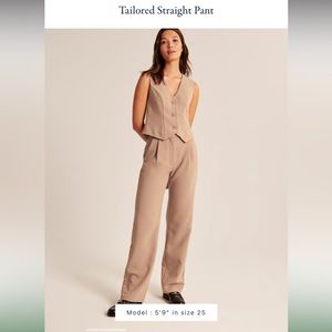 Abercrombie & Fitch Tailored Straight Pant in Tan